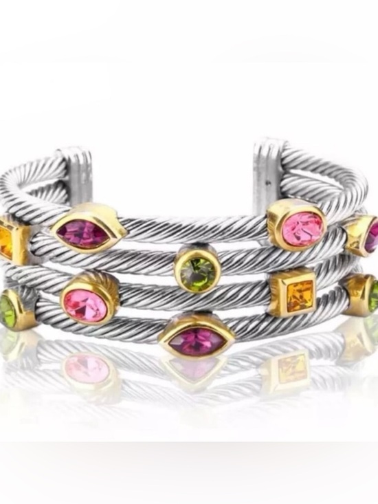 Neiman Marcus Jewelry - Gemstone Cable Cuff Bracelet